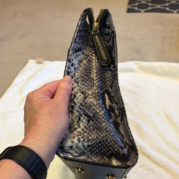 Brahmin Snakeskin Black and Gray Tote - Picture 6 of 8